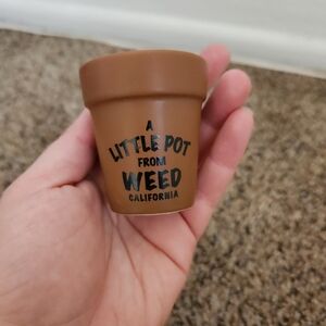 Brown Miniature Pot with Text